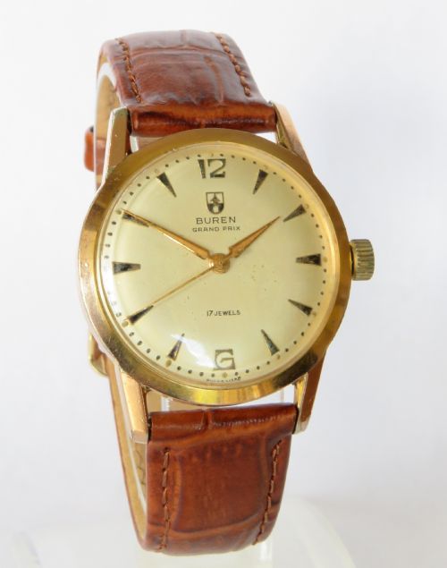 fig 1. Gents Buren Grand Prix wrist watch, c1960