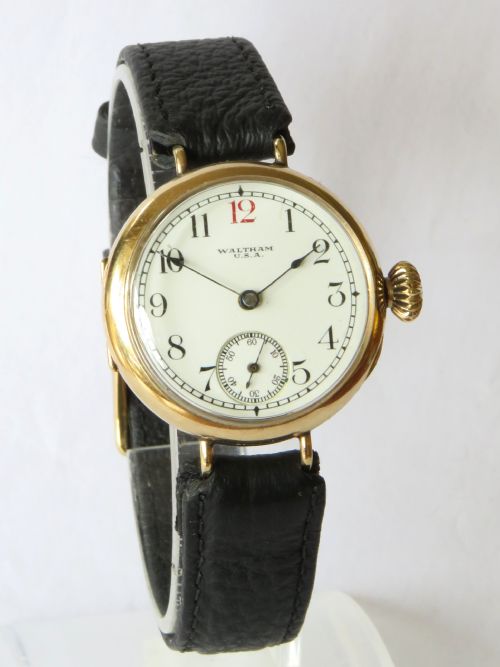 fig 1. Antique Waltham wrist watch, 1914