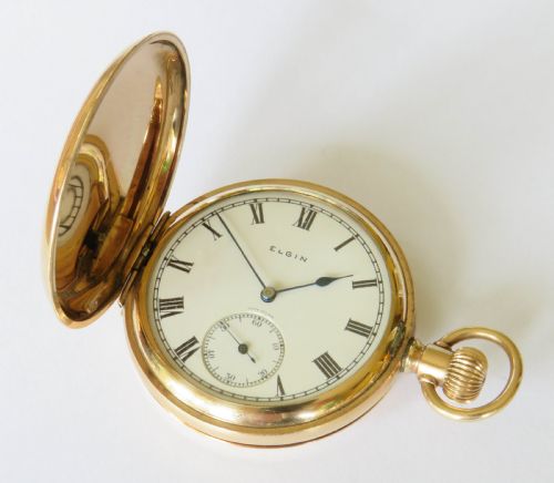 fig 1. Antique Elgin full hunter pocket watch, 1930