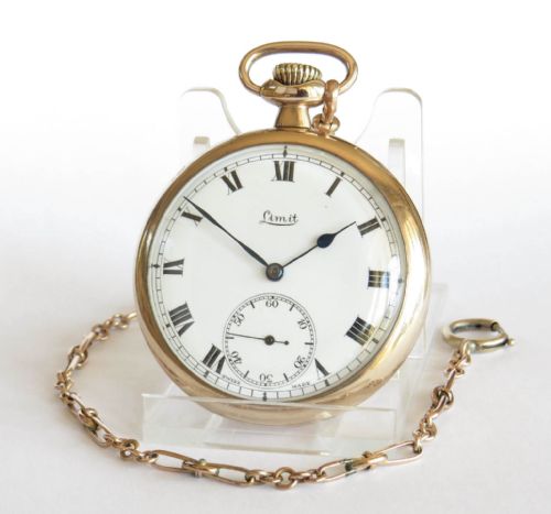 fig 1. 1920s Limit pocket watch and chain