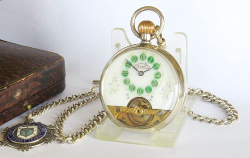 Antique Silver Hebdomas Patent Pocket Watch, 1915