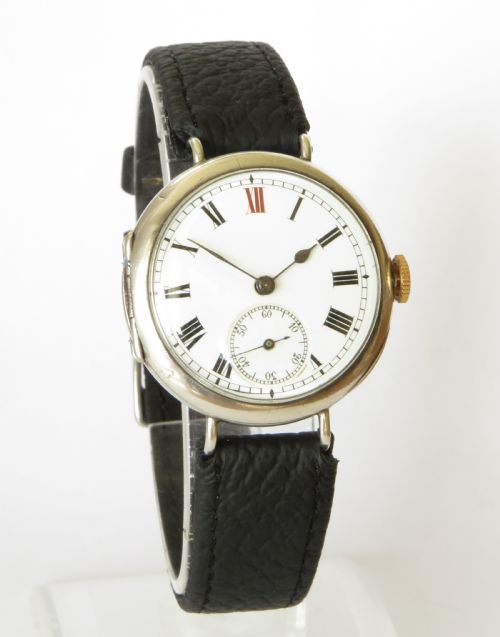 fig 1. Antique Hefik ‘Bird in Ring’ silver wrist watch