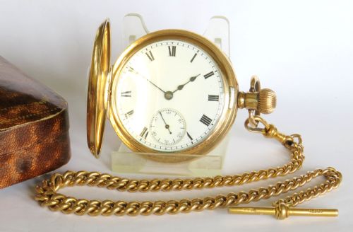 fig 1. Antique Waltham Riverside half hunter pocket watch