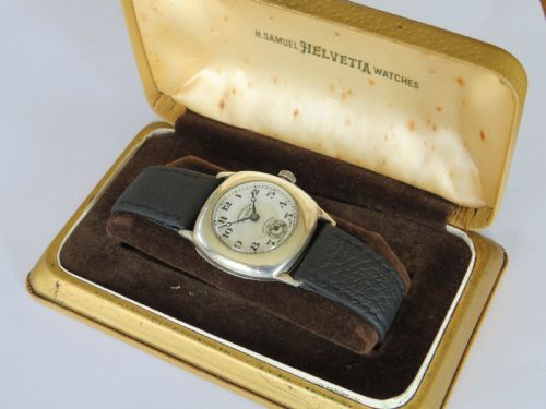 fig 1. Gents silver Helvetia wrist watch, 1930