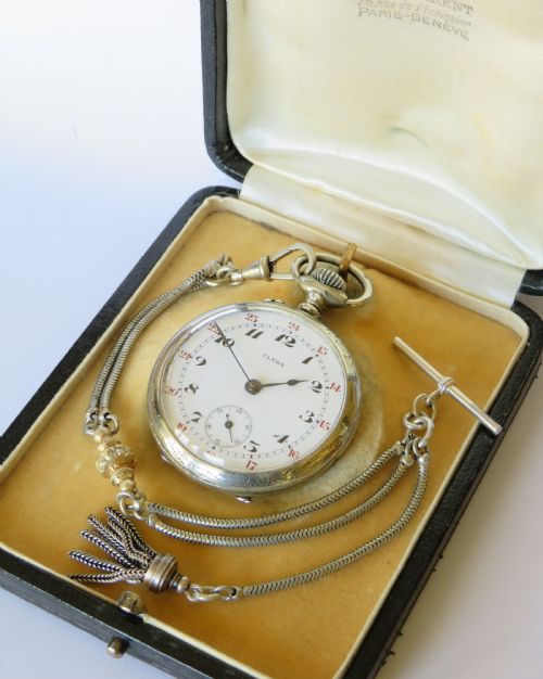 Antique Ultra Pocket Watch and Chain