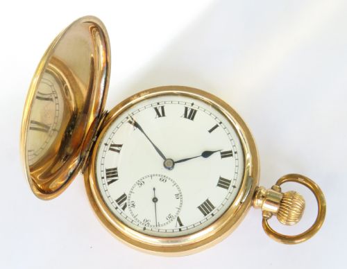 fig 1. 1920s Swiss full hunter pocket watch