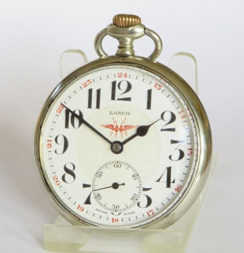 1930s Lanco Locomotive Pocket Watch, Langendorf