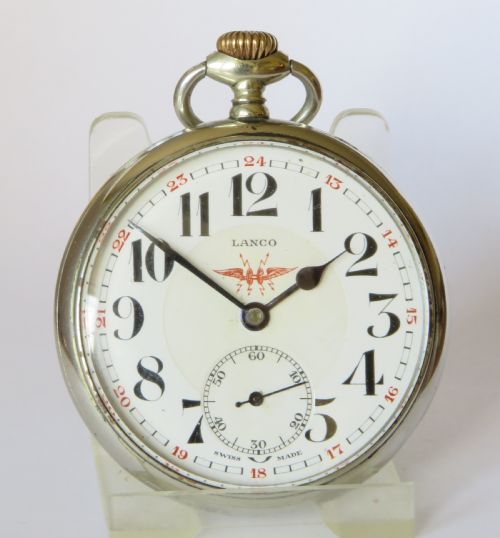 fig 1. 1930s Lanco locomotive pocket watch, Langendorf