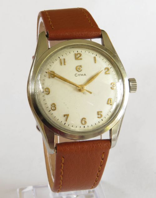 fig 1. Gents 1950s Cyma wrist watch