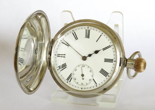 fig 1. Antique silver hunter pocket watch, Crystal Palace Hotel