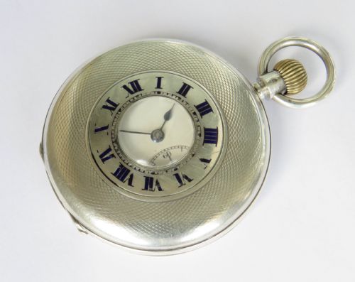 Antique Silver Half Hunter Pocket Watch, 1919