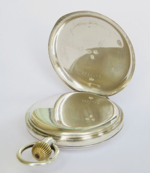 fig 2. Antique silver half hunter pocket watch, 1919