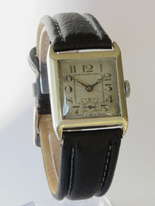 fig 1. Gents 1930 silver Fontainemelon wrist watch