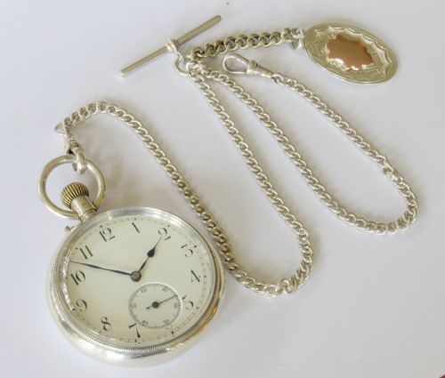 fig 1. Antique silver Borgel cased Stauffer pocket watch