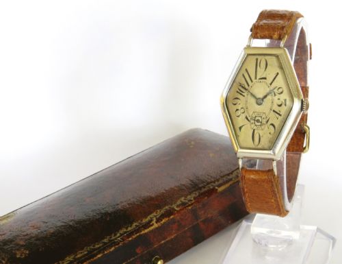 fig 1. Antique silver Art Deco wrist watch