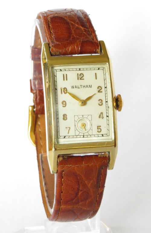 fig 1. 1940s Waltham curvex wrist watch
