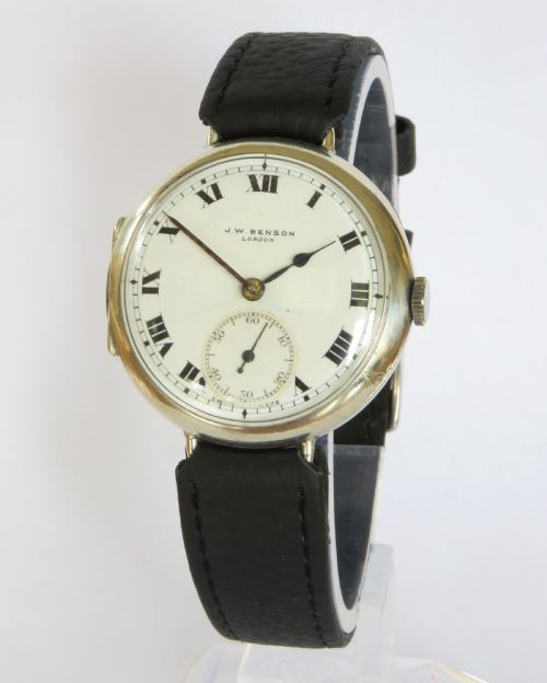 Gents J W Benson Silver Wrist Watch, 1927