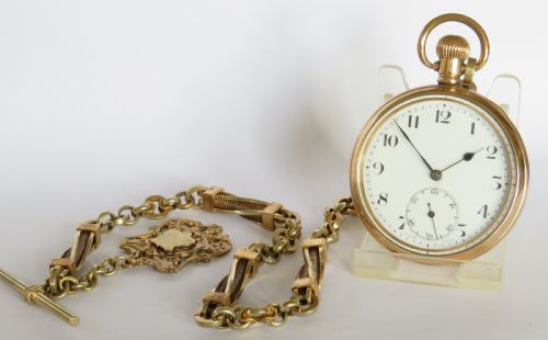 1930s Cyma Pocket Watch and Chunky Chain