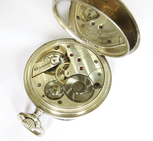 fig 3. Antique silver Longines pocket watch, Saurer logo