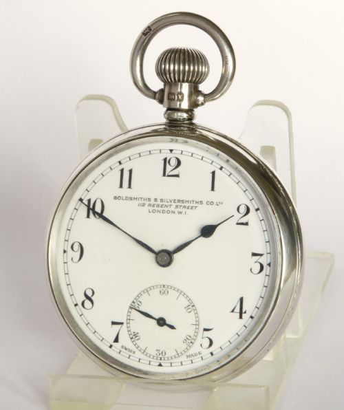 Goldsmiths & Silversmiths Silver Pocket Watch