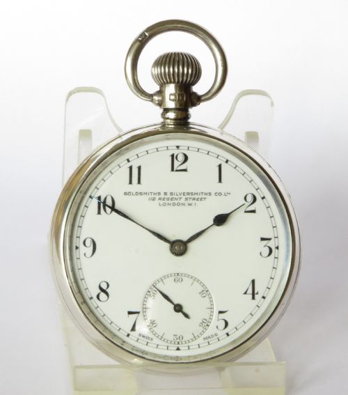 fig 1. Goldsmiths & Silversmiths silver pocket watch