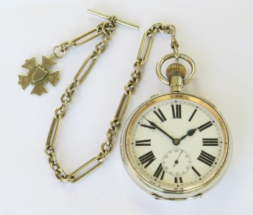 fig 1. Antique goliath pocket watch and chain
