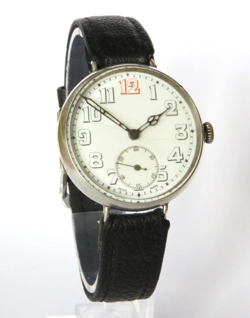 fig 1. Gents WW1 silver trench watch, 1915