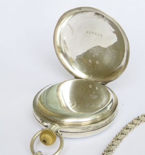 fig 2. Antique silver pocket watch and chain