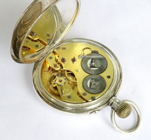 fig 3. Antique Stauffer & Co IWC silver pocket watch