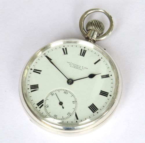 fig 1. Antique silver Thomas Russell pocket watch, 1903