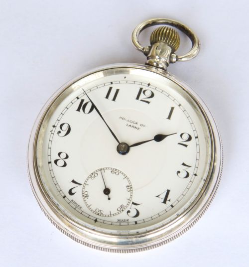 fig 1. Antique silver Oreba pocket watch, 1923, Larne