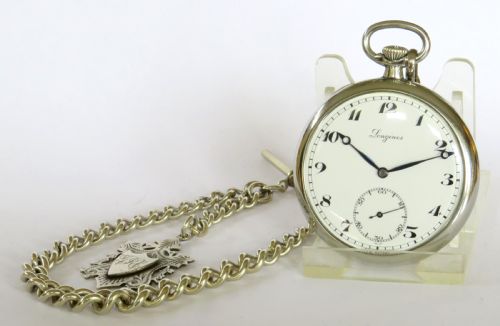 1935 Longines Pocket Watch and Chain