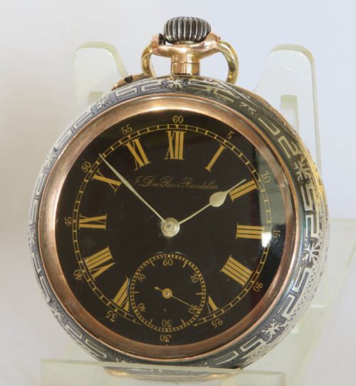 Antique Niello Ware J Dubois Bandelier Pocket Watch