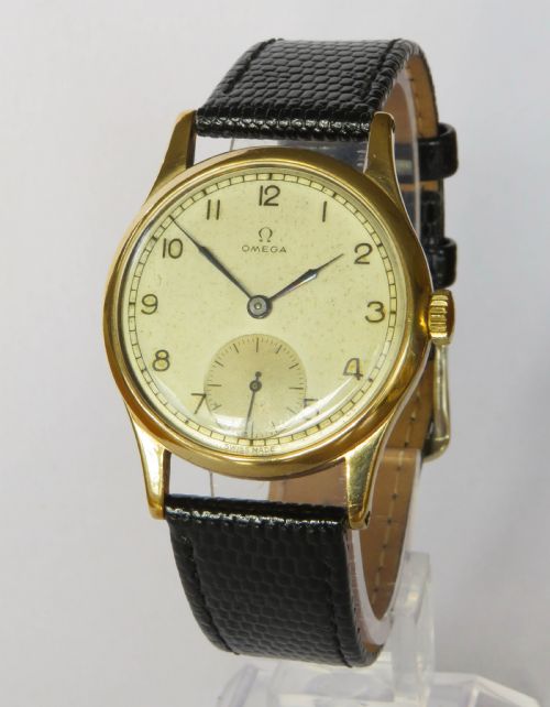 Gents 9ct Gold Omega Wrist Watch, 1944