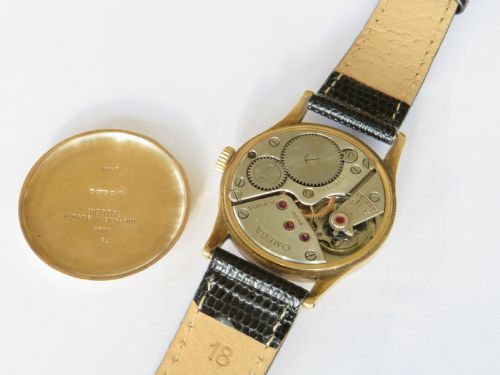 fig 2. Gents 9ct gold Omega wrist watch, 1944