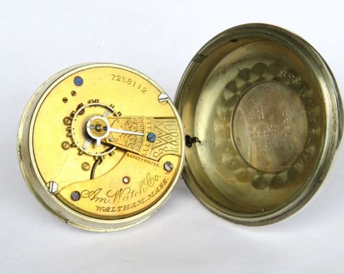 fig 2. Antique silver Waltham pocket watch, 1900