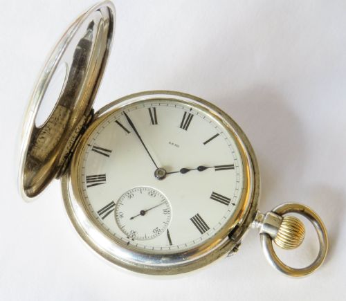 fig 2. Antique silver half hunter pocket watch, Army & Navy