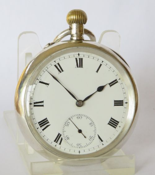 fig 1. Antique Stauffer & Co IWC silver pocket watch
