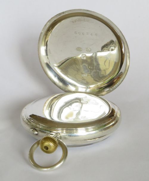 fig 2. Antique Stauffer & Co IWC silver pocket watch