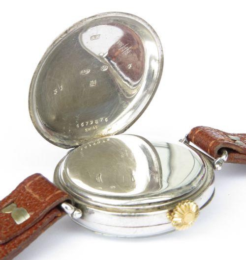 fig 2. Antique silver Longines wrist watch, 1928