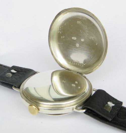 fig 2. Antique silver Longines trench wrist watch, 1933