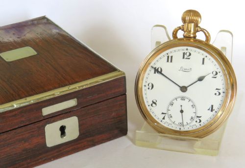 1920s Limit Pocket Watch and Antique Rosewood Box