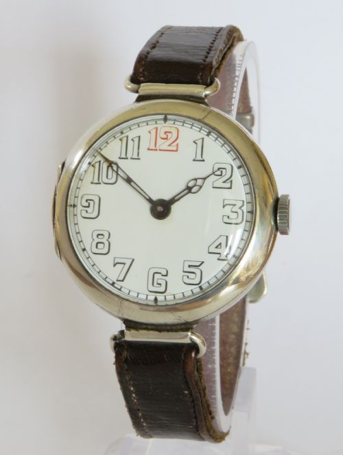 Antique Silver Buren Trench Watch, Ww1