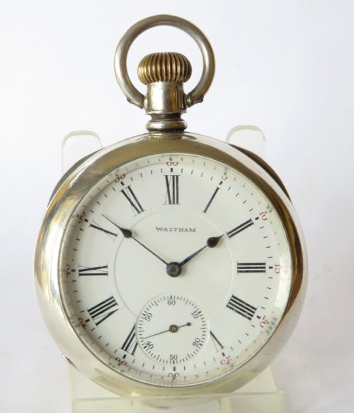 fig 1. Antique Waltham Crescent St railroad pocket watch