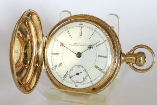 Antique Waltham Crescent St Hunter Railroad Pocket Watch