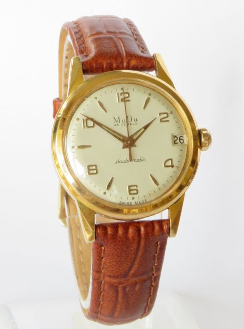 fig 1. Gents 1950s MuDu automatic wrist watch