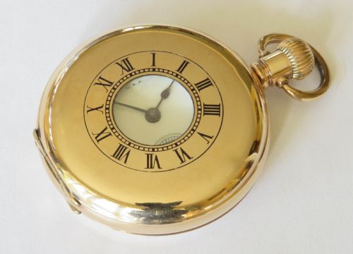 Antique Waltham Traveler Half Hunter Pocket Watch