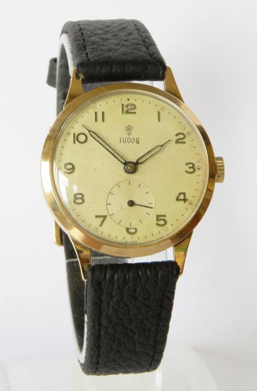 fig 1. Gents 9ct gold Tudor wrist watch, 1957