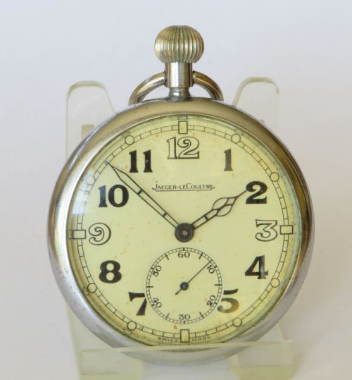 fig 1. WW2 LeCoultre military Air Ministry pocket watch, 49 sqdn