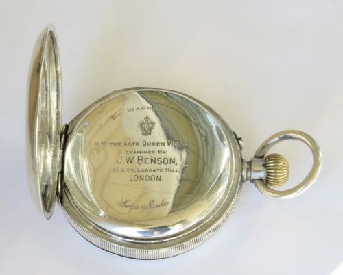 fig 2. Antique silver Longines pocket watch for J W Benson